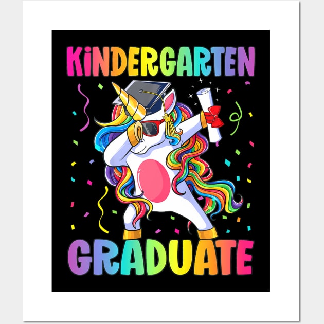 Kids Kindergarten Graduation Unicorn Wall Art by mccloysitarh